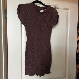 URBAN OUTFITTERS Brown Ruched Dress
